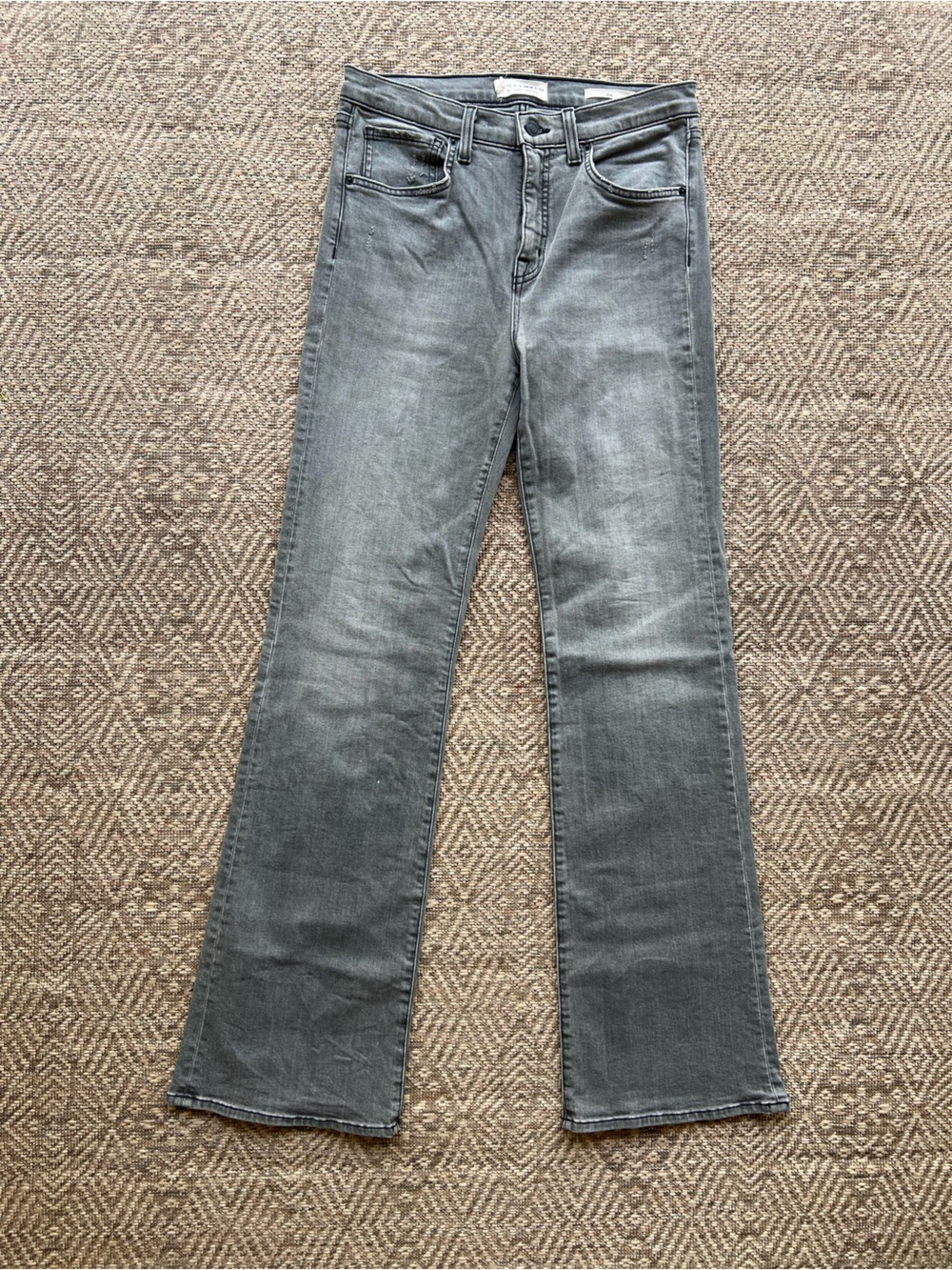 Nili Lotan Celia Jeans Light Gray High Rise Straight Leg Size 29